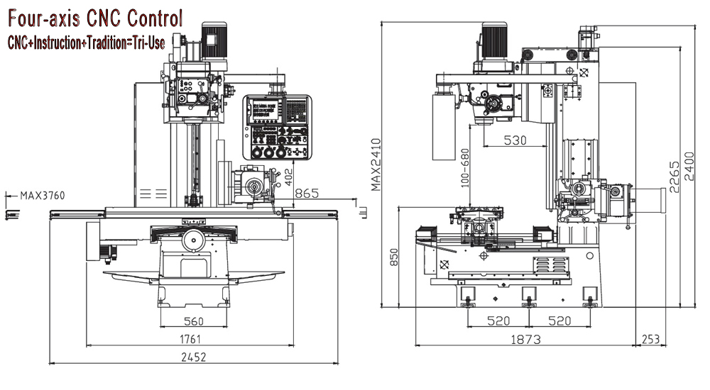 OX-2BHK Four-Axis CNC Vertical/Horizontal Milling Machine | CHINE CHENS MACHINERY