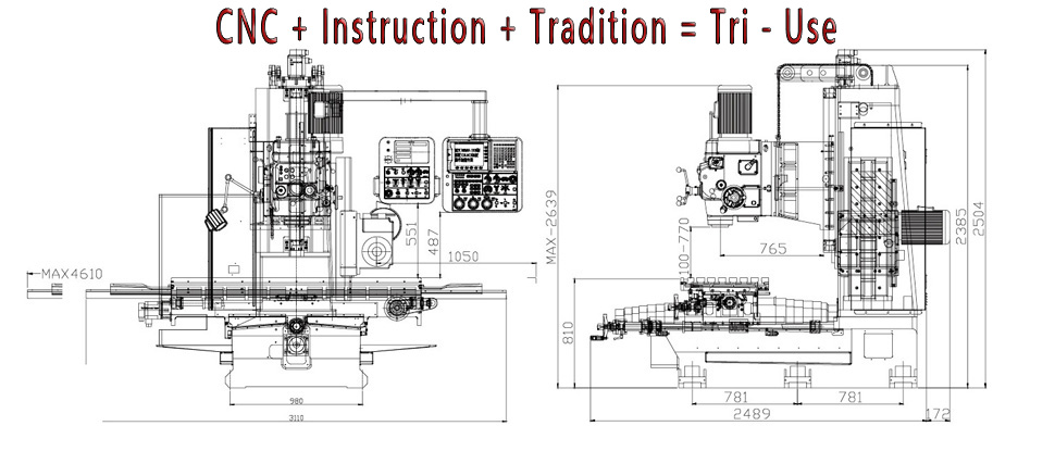 OX-5BG-50 CNC Instruction+Tradition Tri-use Machine｜CHINE CHENS Machinery