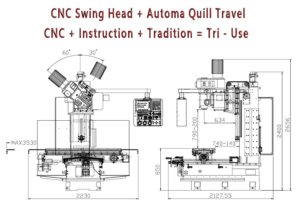 OX-3BTS (CNC Swing head+automa quill travel)